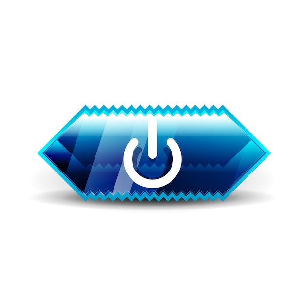 Inicio del diseño del icono del botón de encendido ui en el símbolo de la aplicación apagado
