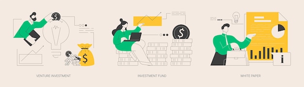 Inicio financiación concepto abstracto ilustraciones vectoriales
