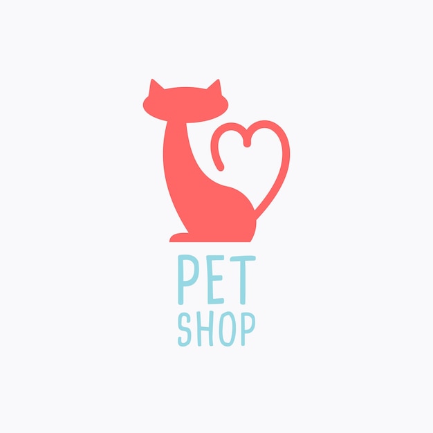 Inicio mascotas Logo perro gato diseño vector plantilla diseño plano Animales Veterinaria clínica Logotipo concepto esquema icono