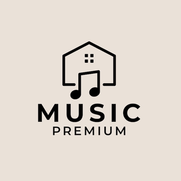 Inicio Nota Estudios de música Diseño de logotipo Concepto Ilustración vectorial Símbolo Icono