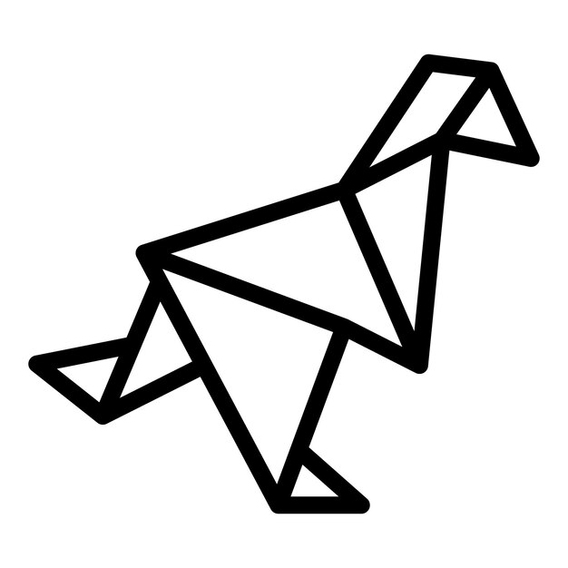 Inicio pájaro origami icono contorno vector Papel animal Papel de arte
