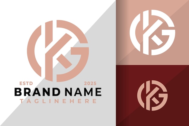 Initial Letter Gk or Kg Monogram Logo Icon Vector Design Illustration
