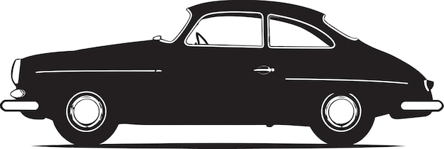 Inky Nightfall Vector Black CarSilhouette Speedster Arte vectorial de automóviles en negro
