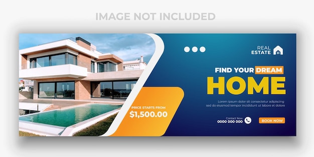 Inmobiliaria casa de lujo en venta propiedad de servicios y 2 gradiente de color fondo claro o negocio Plantilla de banner de redes sociales de construcción de edificios