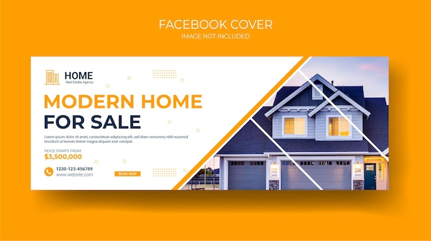Inmobiliaria Facebook portada plantilla de banner web casa en alquiler diseño de banner web