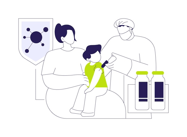 Inmunización de niños concepto abstracto ilustración vectorial