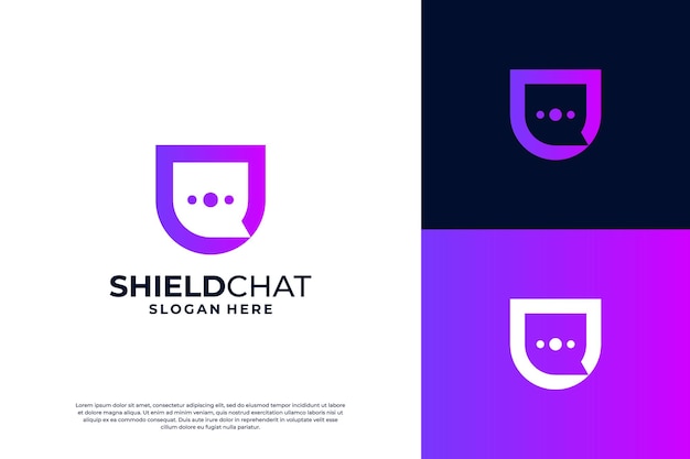Innovación en el diseño del logotipo del chat de escudo colorido