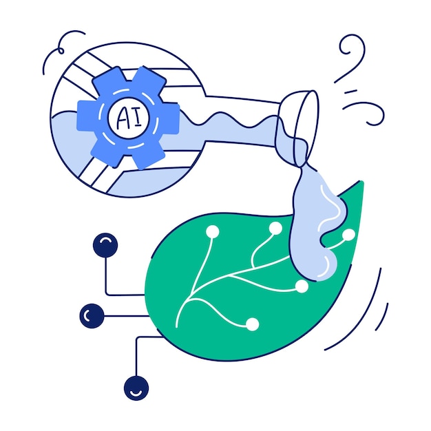 Innovaciones de la IA Ilustración dibujada a mano
