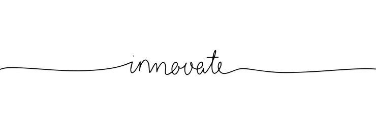 Vector innovar una línea frase corta continua letras de arte lineal ilustración vectorial