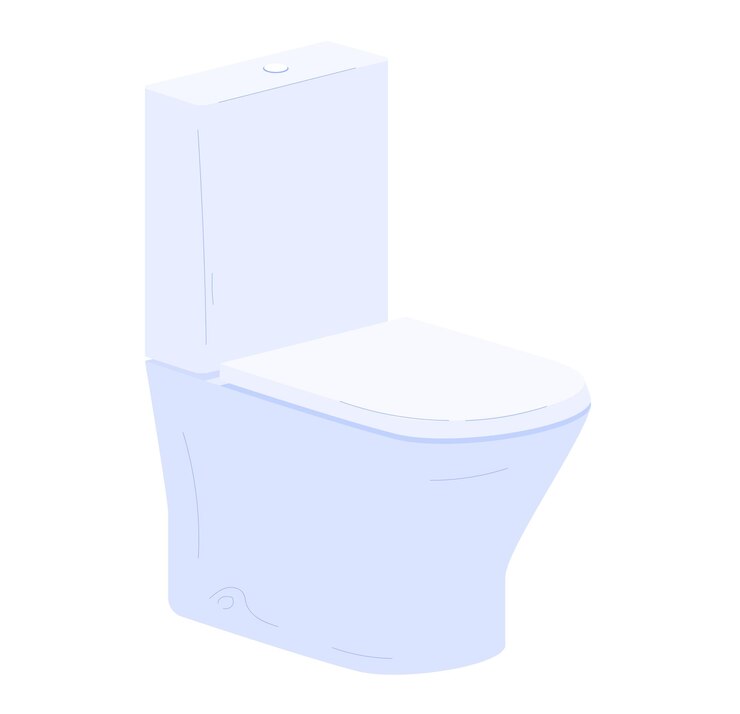 Vector inodoro moderno de cerámica sobre fondo blanco concepto de accesorio de baño limpio un solo elemento minimalista
