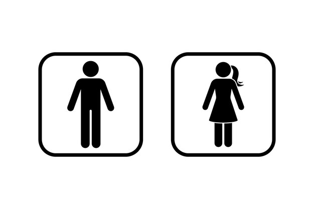 Inodoro público hombre mujer conjunto de iconos ilustración vectorial Símbolo del baño hombre mujer baño baño