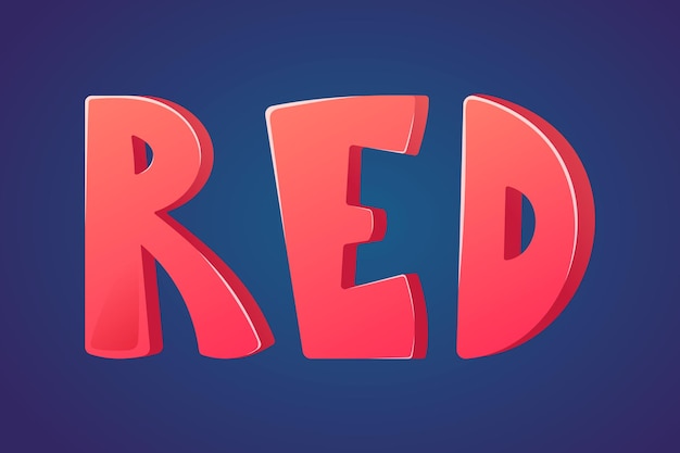 Inscripción aislada por vector palabra caricatura roja letras dibujadas a mano divertidas