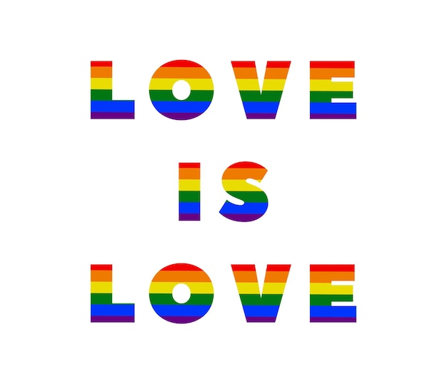 la inscripción amor es amor en los colores del arco iris mes del orgullo lgbt Derechos humanos y tolerancia