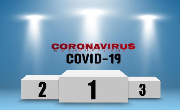 Inscripción de coronavirus en un fondo transparente.