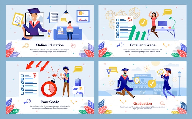 Inscripción Educación en línea, bajo grado, diapositiva