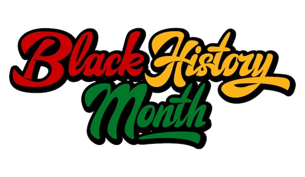 Inscripción elegante para el Mes de la Historia Negra Ilustración en color vectorial Plantilla para el diseño