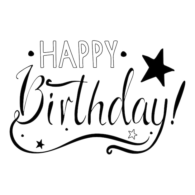 Inscripción de feliz cumpleaños Elemento tipográfico