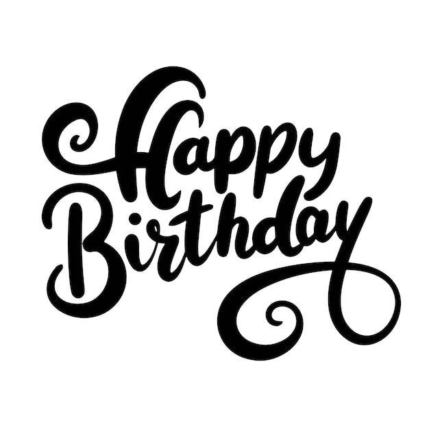 Inscripción de feliz cumpleaños Tarjeta de felicitación de escritura a mano Banner de texto de cumpleaños feliz