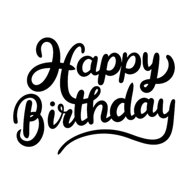 Inscripción de feliz cumpleaños Tarjeta de felicitación de escritura a mano Banner de texto de cumpleaños feliz