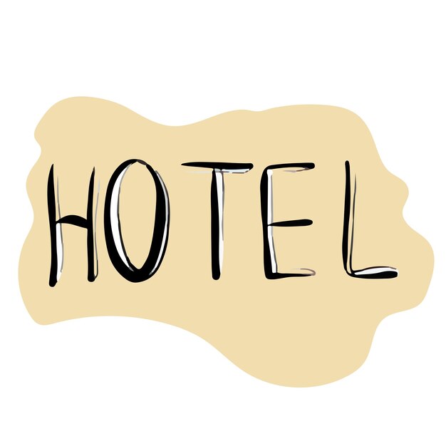 La inscripción Hotel en el fondo.