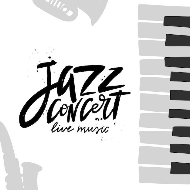 Inscripción de letras de pincel de concierto de jazz