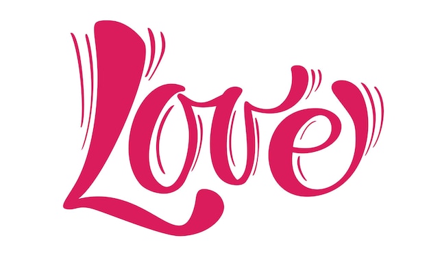 Vector inscripción manuscrita amor y corazón feliz tarjeta del día de san valentín cita romántica para el diseño
