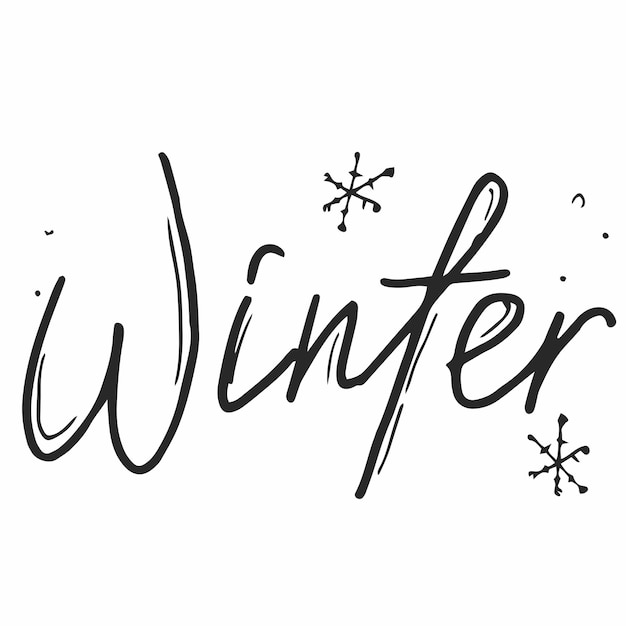 Inscripción manuscrita palabra Invierno Las letras están dibujadas a mano en caligrafía