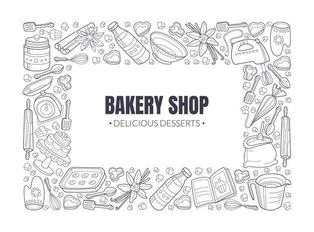 Inscripción negra Panadería en un rectángulo blanco Ilustración vectorial