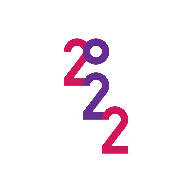 Inscripción original para el año nuevo 2022. Ilustración vectorial plana EPS10.