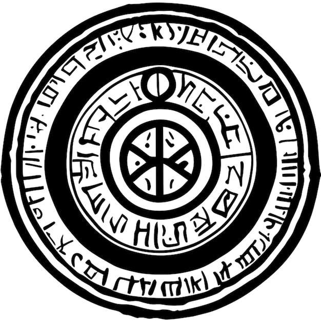 inscripción redonda con runas y signos del zodiaco vector ilustración de dibujos animados
