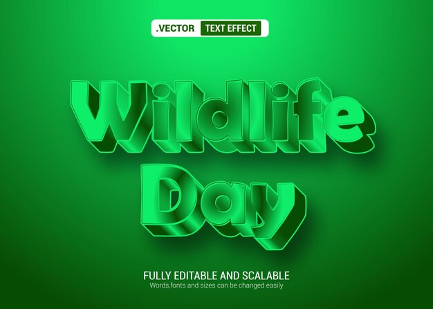 Inscripción de texto del Día Mundial de la Vida Silvestre salvar a los animales y la vida silvestre