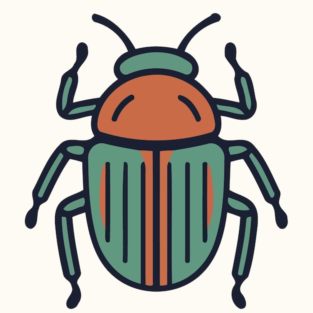 Vector insecto icono o logo artrópodo invertebrado escarabajo