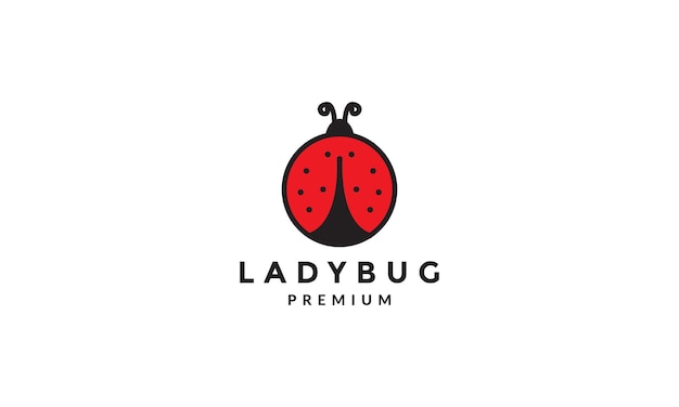 Insecto lady bug rojo logotipo geométrico símbolo icono vector diseño gráfico ilustración