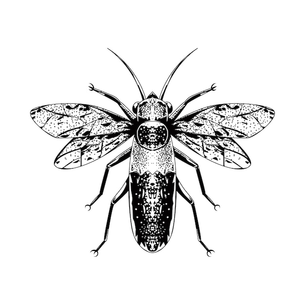 INSECTO A MANO EN ESTILO VINTAGE