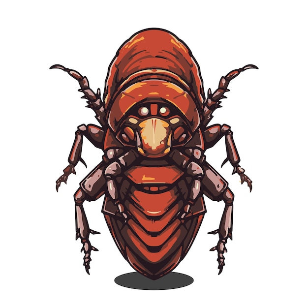 insecto vectorial aterrador en fondo blanco