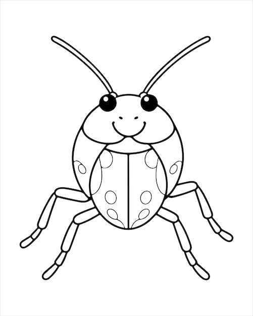 Insectos y insectos para colorear Página para niños Ilustración de insectos e insectos