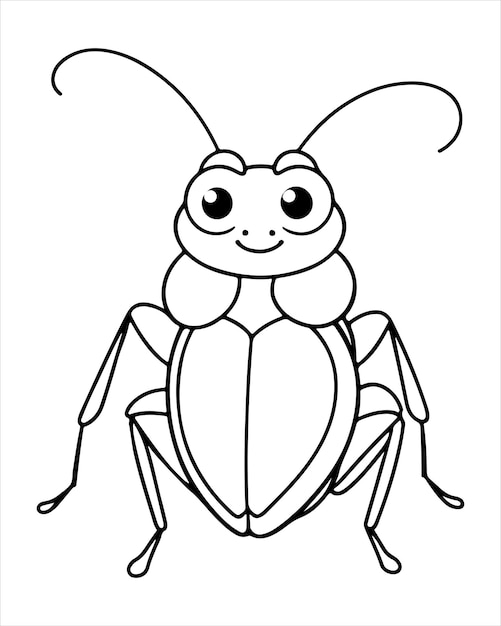 Insectos y insectos para colorear Página para niños Ilustración de insectos e insectos