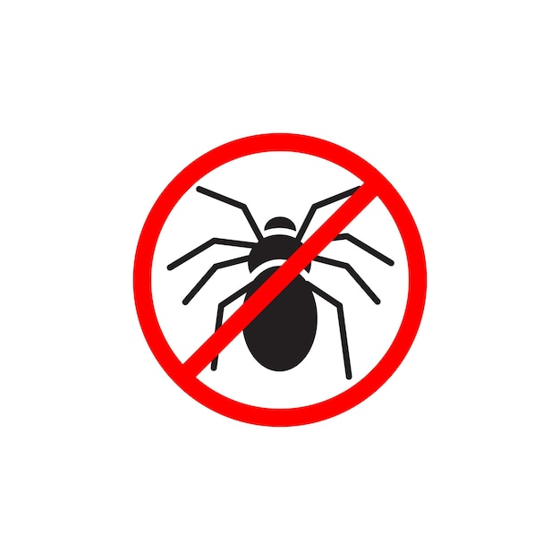 Sin insectos parásitos Signo Icon Set Prohibido Símbolo vectorial de control de insectos termitas en un estilo de relleno y contorno negro Signo de prevención de infestación