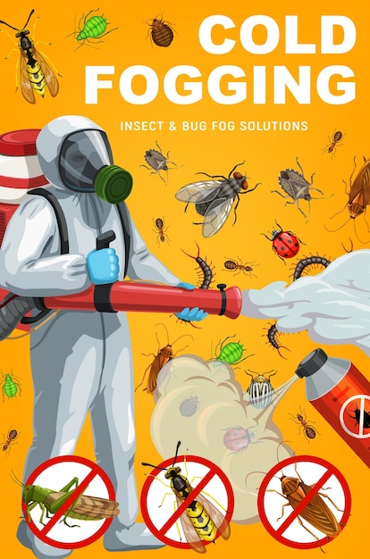 Vector insectos y pesticidas para trabajadores de control de plagas