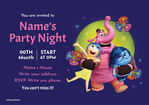 inside out party invitation