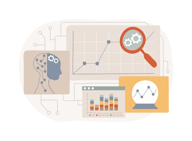 Vector insights predictivos generados concepto abstracto ilustración vectorial análisis de datos predictivo