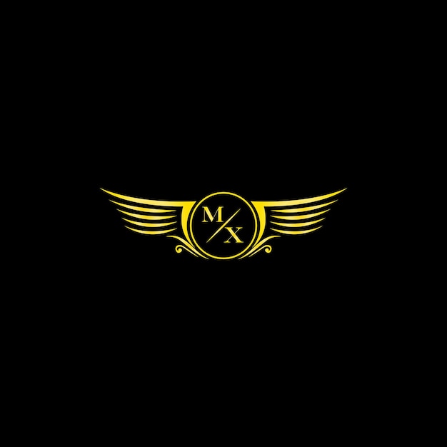Insignia alada de lujo MX con monograma