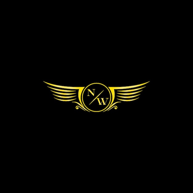 Insignia alada de lujo de NW con monograma
