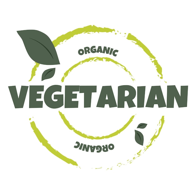 Vector insignia para alimentos y bebidas orgánicos, productos naturales, restaurantes, mercado de alimentos saludables y productos.