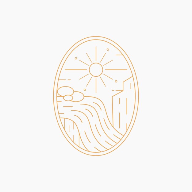 Insignia de arte monolínea elipse