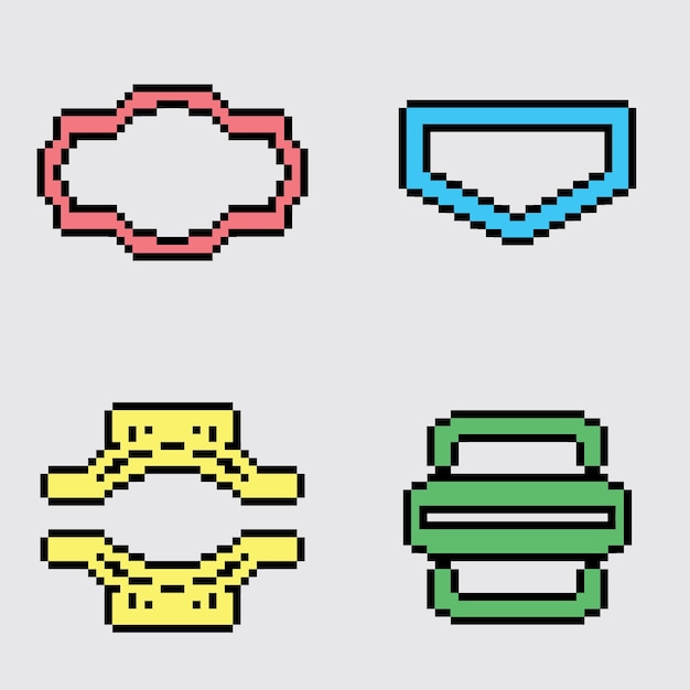 La insignia de arte de píxeles es estética vintage y diseño de sprite retro.