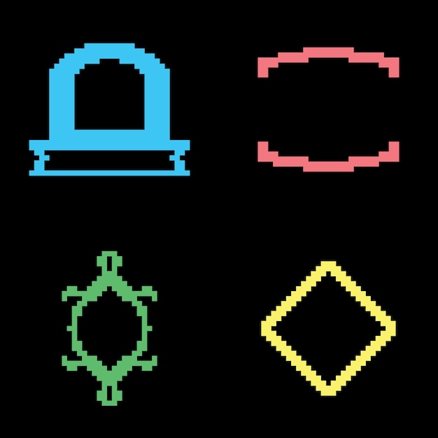 La insignia de arte de píxeles es estética vintage y diseño de sprite retro.