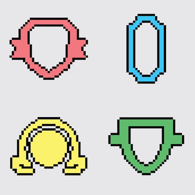La insignia de arte de píxeles es estética vintage y diseño de sprite retro.