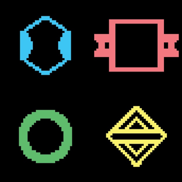 La insignia de arte de píxeles es estética vintage y diseño de sprite retro.