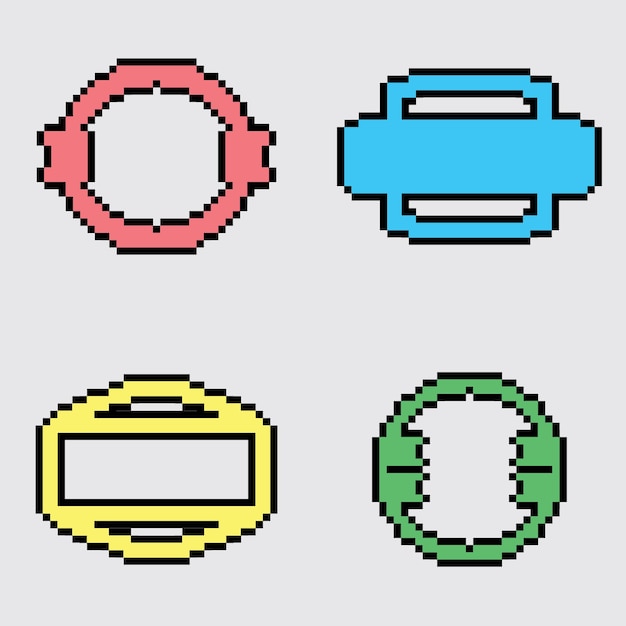 La insignia de arte de píxeles es estética vintage y diseño de sprite retro.